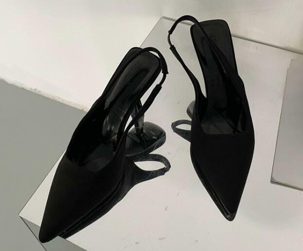 Womens Fashion Summer Pointy Toe Slingbacks Slim High Heels Sandals Party Shoes_