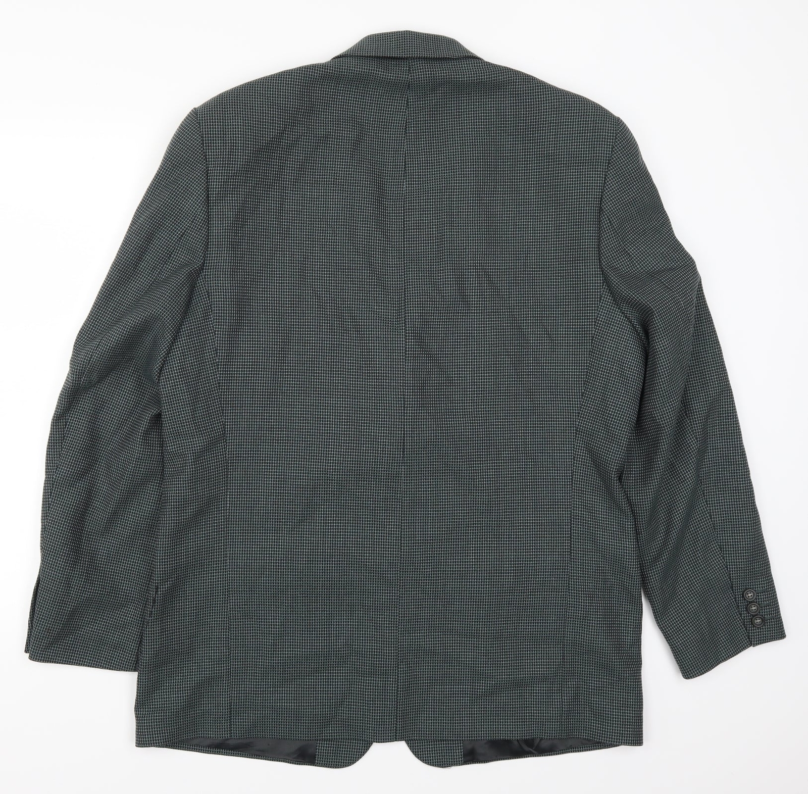Debenham & Freebody Mens Green Check Wool Blend Suit Jacket Size 42 image 2