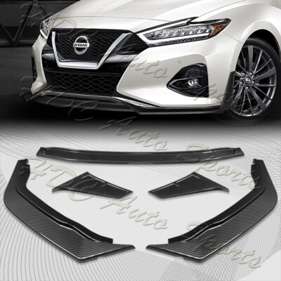 For 2019-2024 Nissan Maxima Carbon Painted Front Bumper Lip Splitter Spoiler
