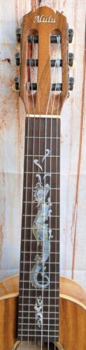 Alulu Baritone Guitarlele solid Acacia Koa, dragon inlaid, HUA608 - Picture 4 of 17