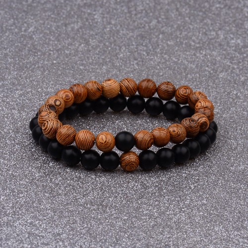 His & Hers Distance Couples Bracelet Lava Bead Matching YinYang Valentine's Gift - Picture 38 of 68