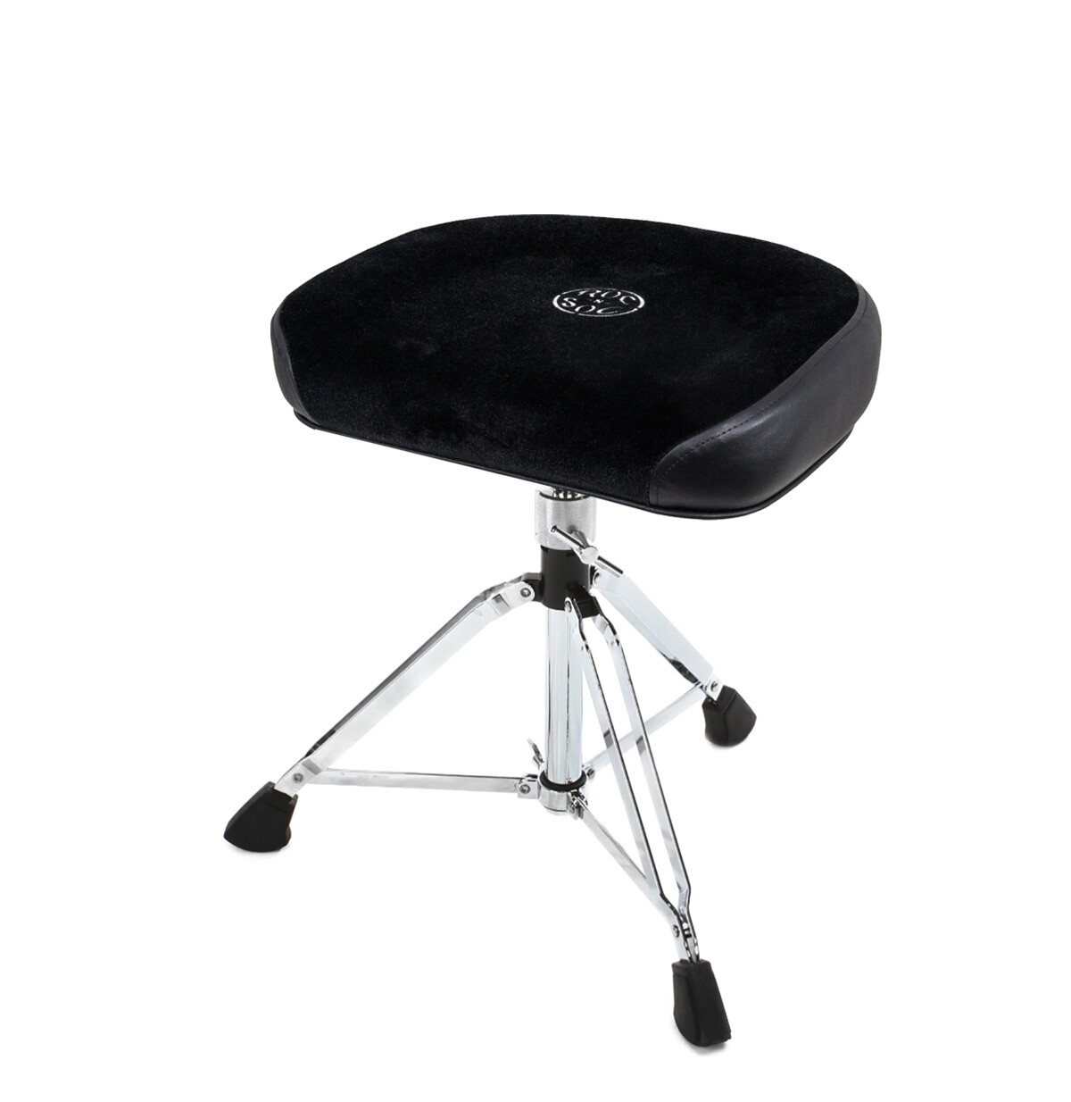 Roc N Soc Square Black Top Drum Stool Throne With Custom Base