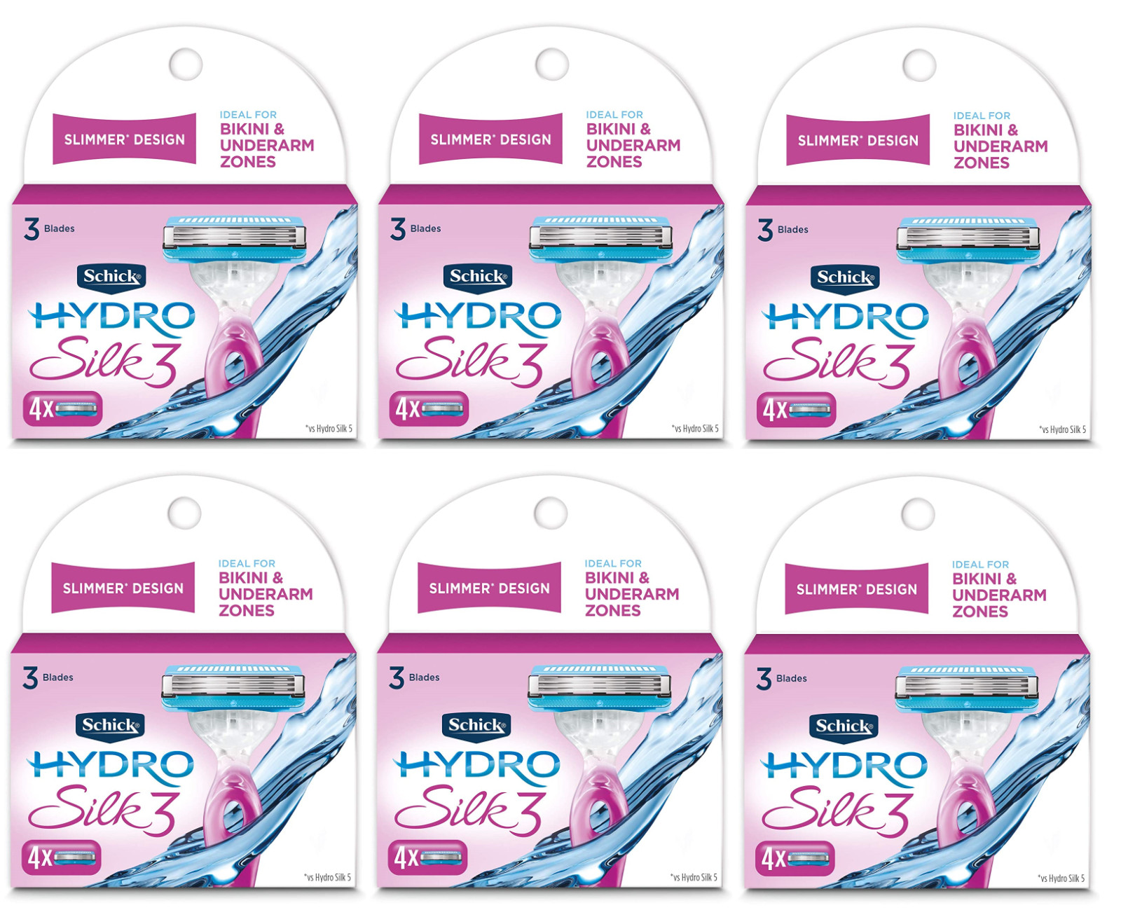 Schick Hydro Silk 3 Razor Blades Refills for Women, 24 Count