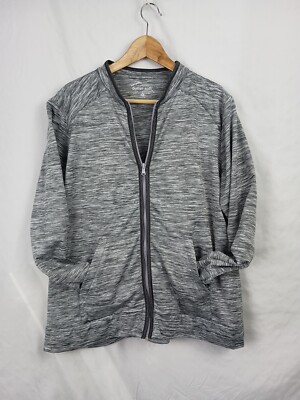 Butter Soft Stretch Long Sleeve Zip Up Size XL Gray