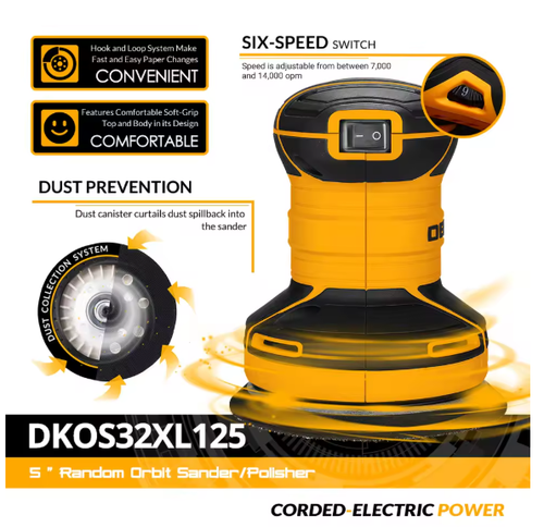 320W Speed 14000pm Random Orbit Sander Home DIY Strong Dust Collection Polisher - Picture 5 of 5