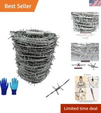 Durable 328 Ft Galvanized Barbed Wire Fence with Gloves - Craft  Security Use