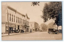 South Park Square Gas Station Candy Shop Franklinville NY RPPC Photo Postcard