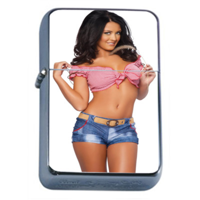 Oklahoma Pin Up Girls D5 Flip Top Oil Lighter Wind Resistant 
