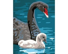 "Swans" Printed Needlepoint Tapestry  Canvas Collection D'art  3343