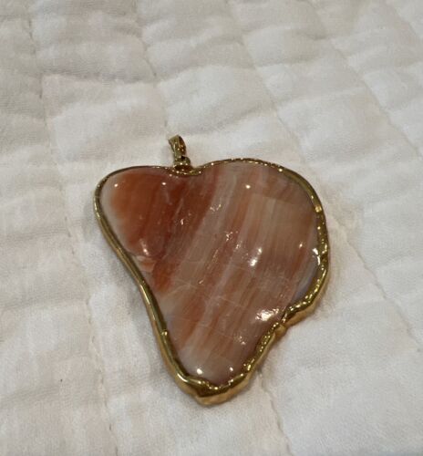Colgante geoda de ágata cornalina electroforma de oro - Imagen 3 de 6