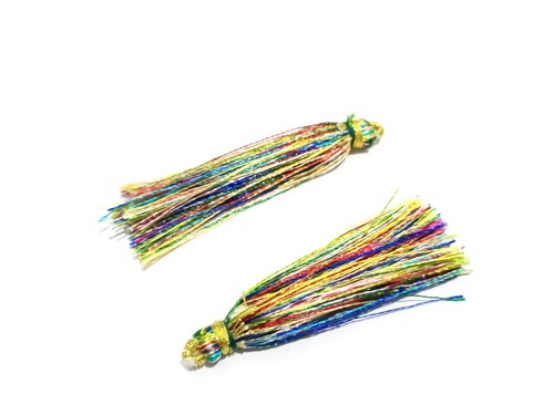 25 Pair Multi Colour Silk Thread Tassel Jewellery Making 2"inch Multi Tassel - Picture 3 of 4