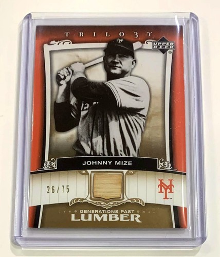 Johnny Mize 2005 Upper Deck Trilogy Lumber Game Used Bat Relic SP #d /75 - Picture 1 of 2