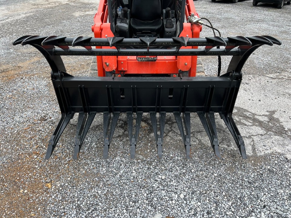Loader Brush Rake 84'' Root Rake Clam Brush Grapple with Teeth Attachment Fits Skid Steer ...