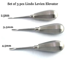 3 Pcs Dental Root Elevators Oral Surgery PDL Luxating LINDO LEVIEN Dentaltool