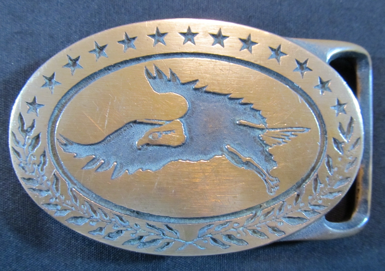 BALD EAGLE Solid Brass Belt Buckle Tech-Ether Gui… - image 1