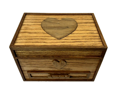 UNIQUE HANDMADE WOODEN JEWELRY/ THRINKET BOX ONE OF A KIND (OOAK) W/ HIDDEN TRAY - Picture 10 of 17