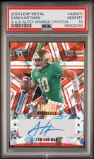 PSA 10 - 2024 Leaf Metal SAM HARTMAN RC Orange Crystal AUTO 1/2 SP