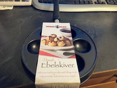 NEW Nordic Ware Danish Ebelskiver Iron Round Filled Pancakes Fruit Chocolate Ham