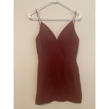 Sherri Hill Short V-Neck Plunge Neckline Burgundy Mini Dress