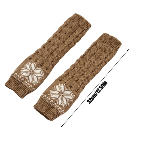 Herren und Damen süße Schneeflocke Hirsch fingerlose Handschuhe warme Handschuhe Wollhandschuhe - Bild 4 von 19