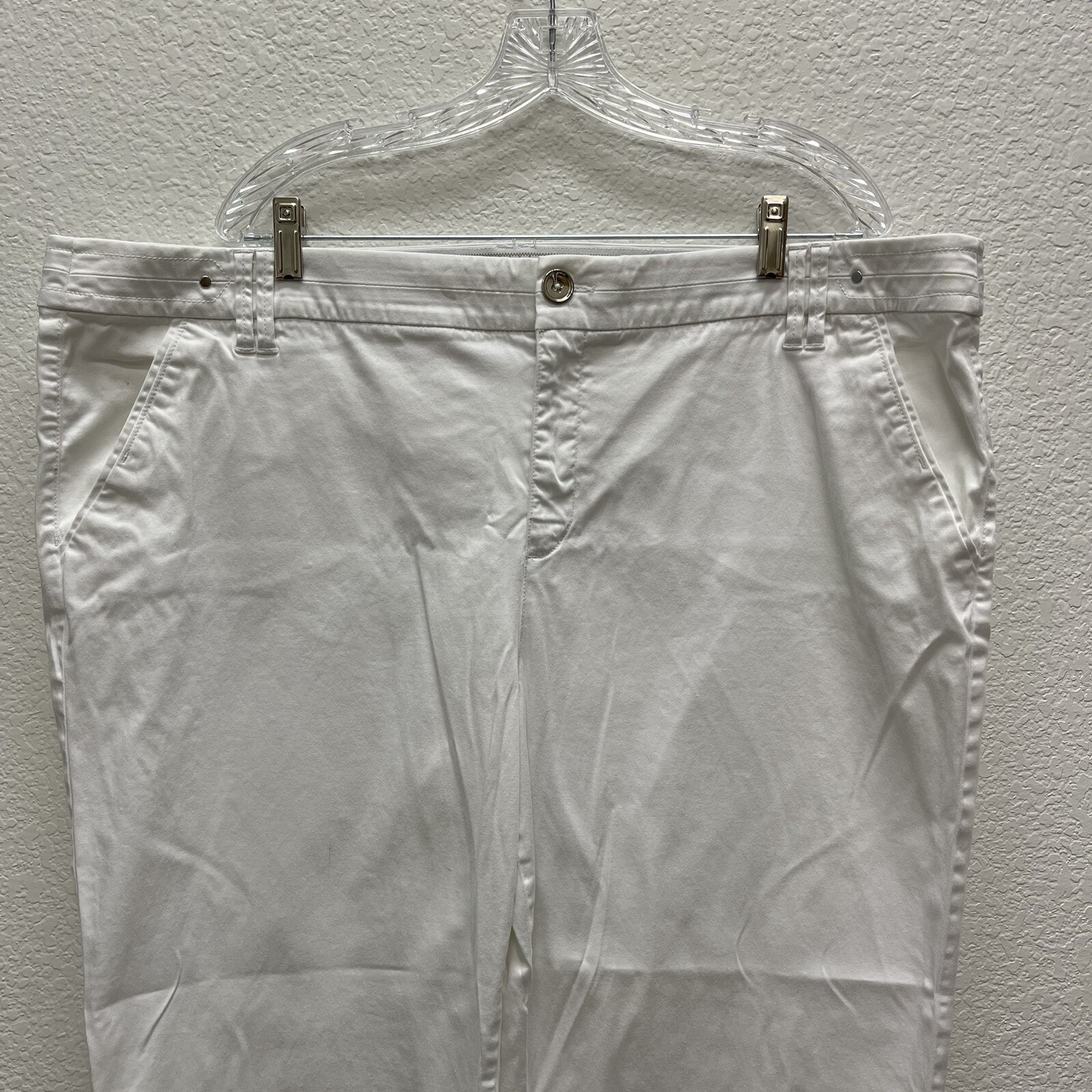 Intro Jonathan Ross Women's 22W Capri Pants White Stretch Cotton Blend  Straight | eBay