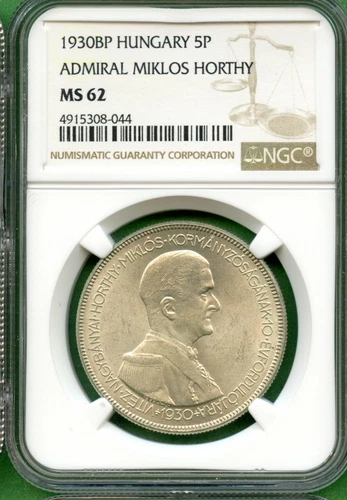 HUNGARY  1930 BP  5P    NGC MS 62    ADMIRAL MIKLOS HORTHY