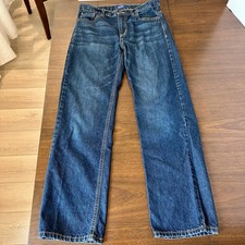 Old Navy Boys 14 Husky Straight Blue Jeans Adjustable Waist 29x28" Dark Wash