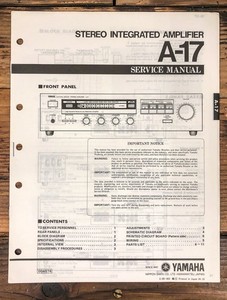 Yamaha A-17 Amplifier Service Manual *Original*