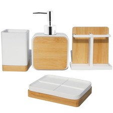 Bathroom Set with Cup, Toothbrush Holder, Soap Dishes and Soap Dispenser, Van...