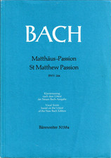 Bach Matthäuspassion Barenreiter Edition Partitur sehr guter Zustand