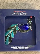 REGENT SQUARE STUDIO DESIGN COLLECTIBLE PEACOCK ORNAMENT EUROPEAN CRYSTAL
