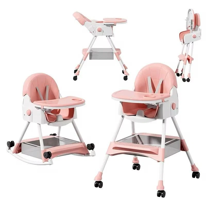 4-in-1 Baby High Chair with Tray – Adjustable, Foldable Feeding Chair on Wheels
Opens in a new windo