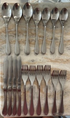 Original Stainless, Matte by Knork China, Matte, Thick Hdl 17pc set
