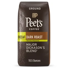 Peet's Coffee Decaf French Roast, Dark Roast Ground Coffee, 10.5 oz Bag