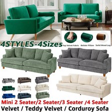 2/3 Seater Teddy Velvet Sofa with 2 Pillows Modern Couch Love Seat Settee Home