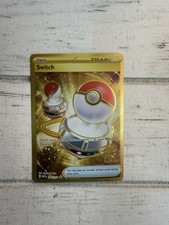 Pokémon Switch Trainer-Item 206/165 Scarlet & Violet 151 Gold Secret Rare Holo!!