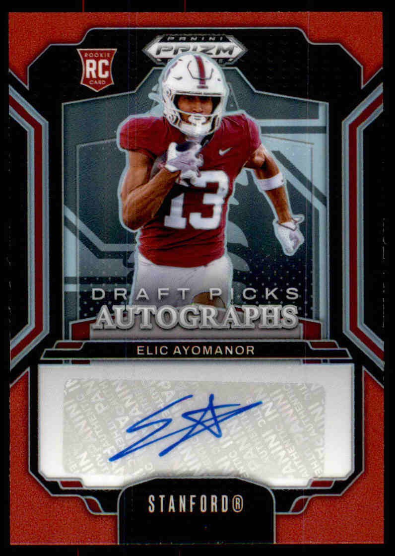 2025 Panini Prizm #DPA-EAR Elic Ayomanor Draft Picks Autographs Red /99 AUTO