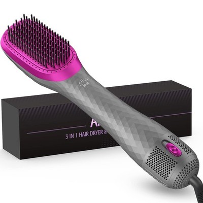 APOKE 3 in 1 Hair Dryer Brush Professional 1200W Powerful Ceramic Gray 