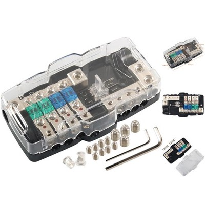 Robust 4-Way ANL Fuse Block with LED Indicator - 30A, 60A, 80A Fuses Included