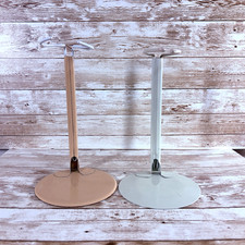 Lot of 2 Metal Doll Stands for 15-20" Dolls Off White Tan Adjustable