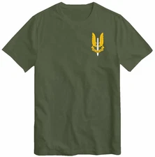 SAS Army Military Special Forces S.A.S Pocket Ringer T-Shirt Tee Top Logo Yellow