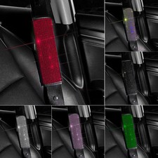 2PCS Bling Rhinestone Car Seat Belt Cover Soft Plush Shoulder Strap Cushion Pads
