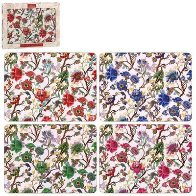 Tischsets 4er Set W.Morris Anthina Kork Rückseite Hitzebeständig Blumenmuster
