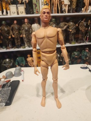 Vintage  Blonde HAIR Gijoe Figure  GREAT SHAPE Slotted Neck TM No Wear To Head