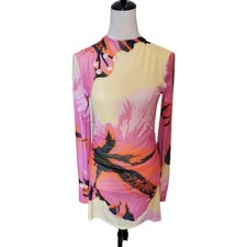 Farm Rio x Anthropologie LongSleeve MockNeck Mesh Mini Dress SzS Fairycore