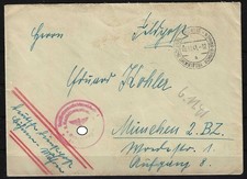 B&ouml;hmen und M&auml;hren Dienstpost Feldpost Budweis - M&uuml;nchen, 1941 #1105690