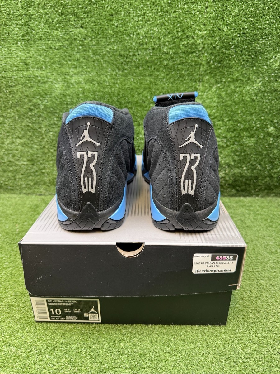 Size 10 - Air Jordan 14 Retro 2026 Black University Blue DS NEW | eBay