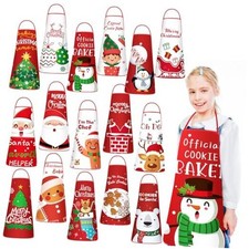 16 Pcs Kids Children Christmas Aprons Xmas Matching Adjustable Aprons for