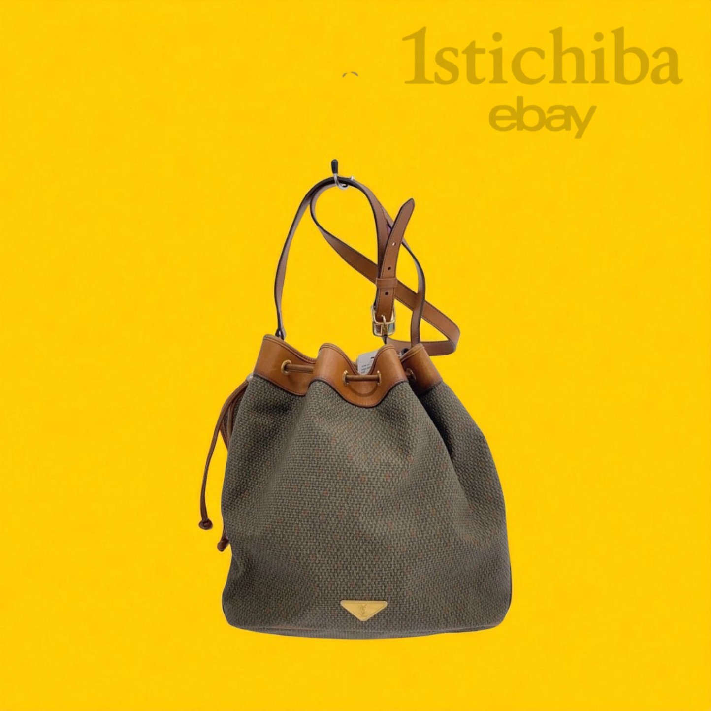 Borsa a tracolla Yves Saint Laurent con coulisse marsupio a pois kaki inclusa usata