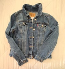Levis Denim Jacket Youth Large Blue Medium Wash Button Up Trucker Red Tab Kids
